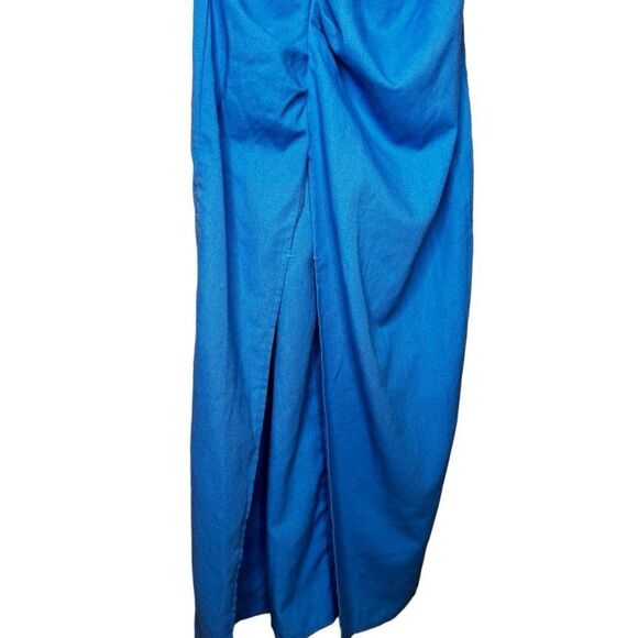 CIDER linen blend ruched slit dress size Small - Picture 5 of 7